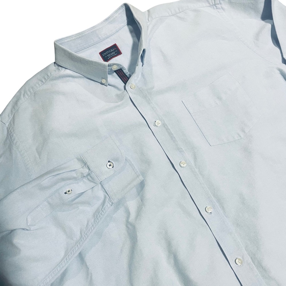 UNTUCKit‎ Mens XXXLarge Light Blue Oxford Button Down Shirt Long Sleeve Casual